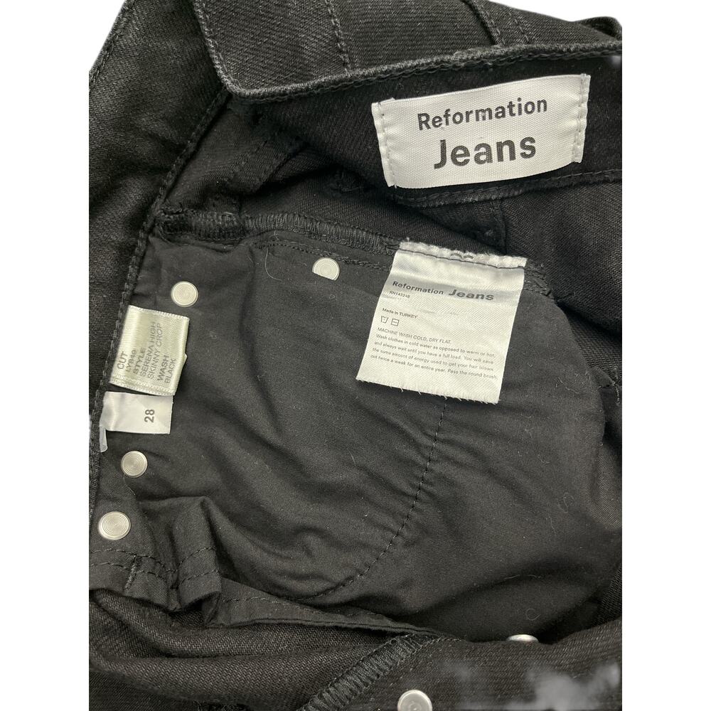 Reformation Women’s  Serena High Skinny Crop Jeans  Black  Stretch Size 28 - Picture 5 of 11